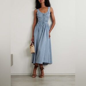 Doen Emmaretta Blue Gingham Midi Dress